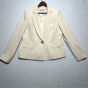 Kasper Ivory Blazer Jacket Single Button Size 10